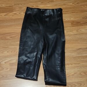 Zara Black Leather Look Trousers